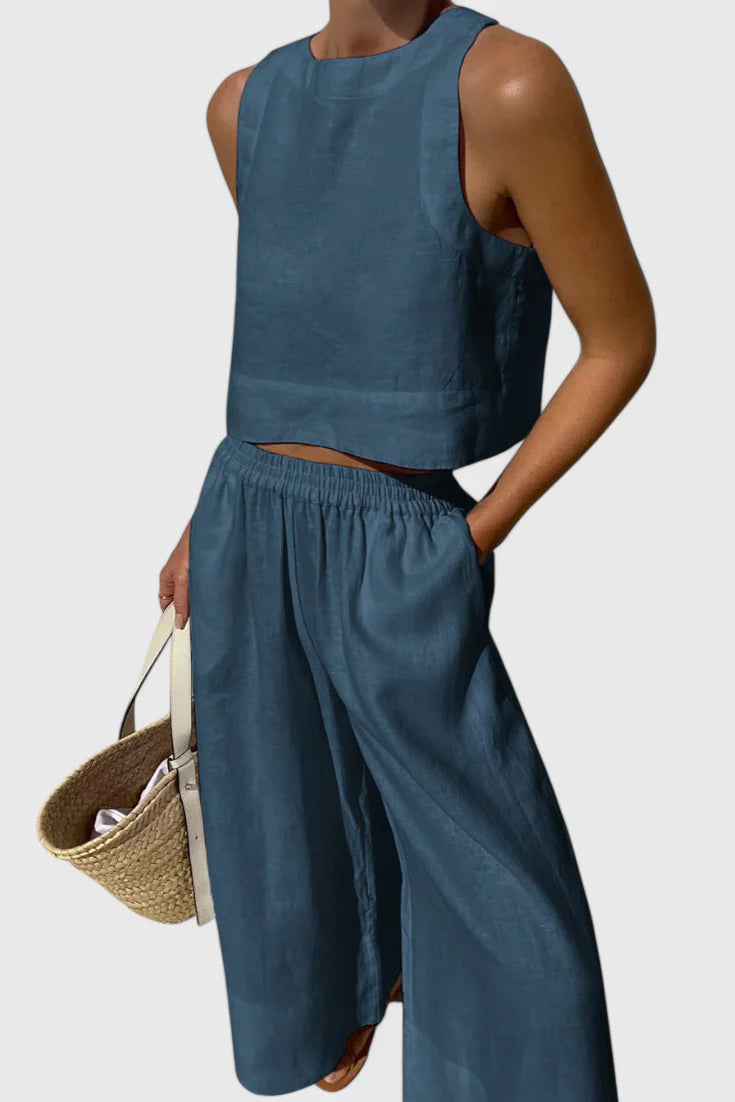 Conjunto Avelina · Minimalista en algodón y lino ligero