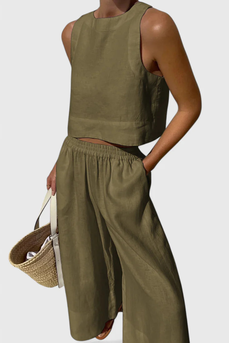 Conjunto Avelina · Minimalista en algodón y lino ligero