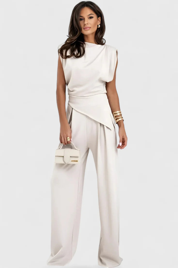 Conjunto Sofía · Elegante, favorecedor y asimétrico con hombros drapeados