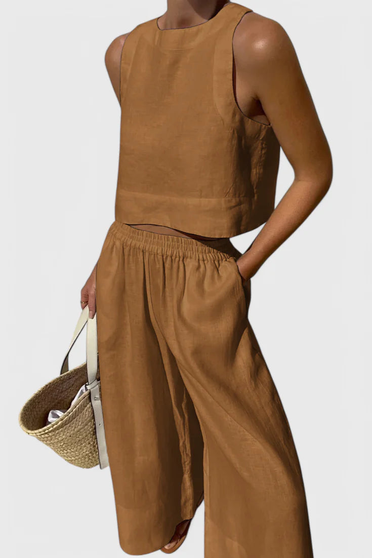 Conjunto Avelina · Minimalista en algodón y lino ligero