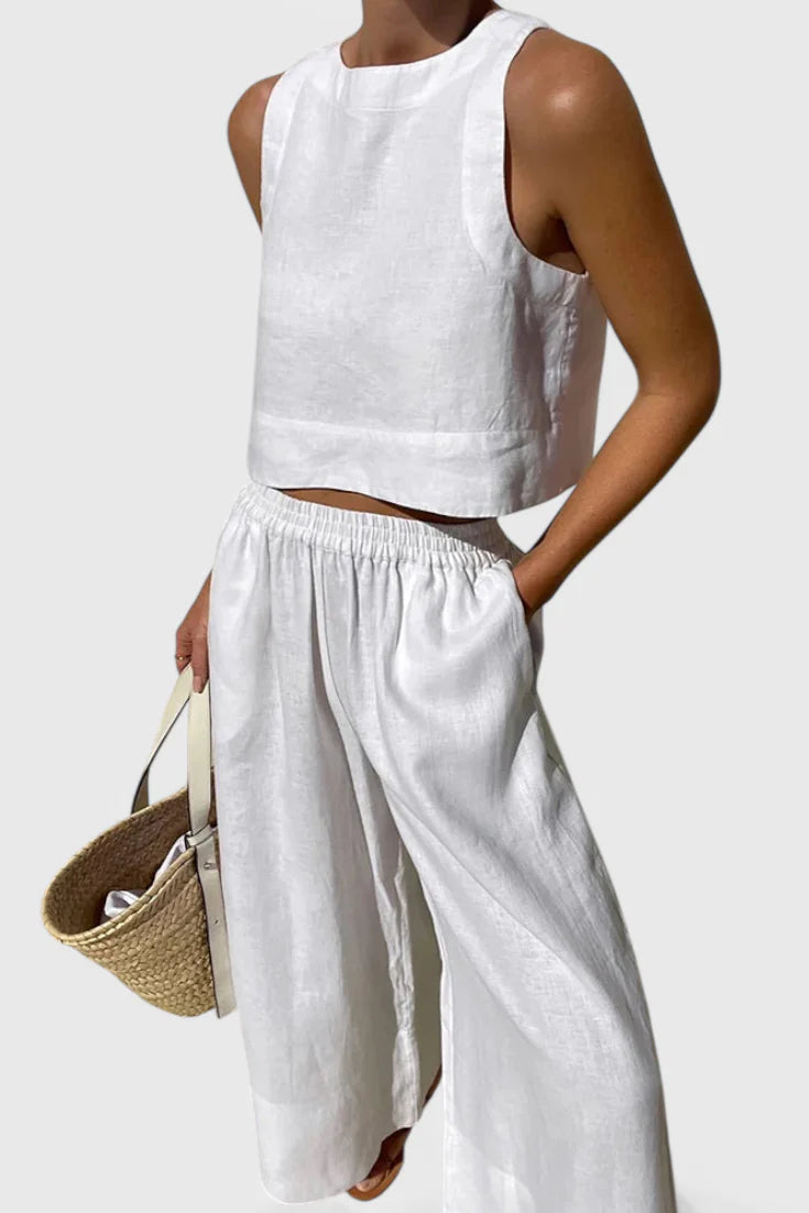 Conjunto Avelina · Minimalista en algodón y lino ligero