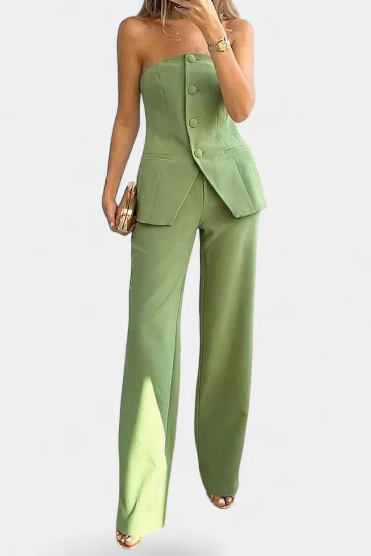 Conjunto Ekaterina · Minimalismo con top tubo y pantalón amplio