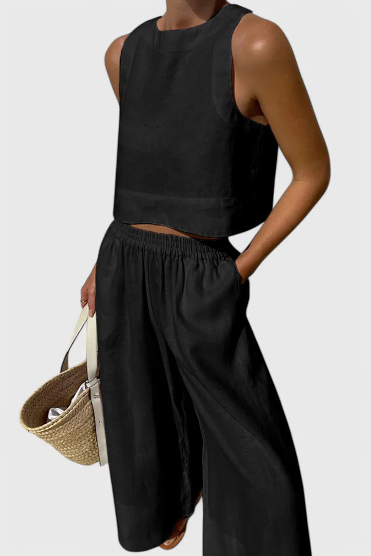 Conjunto Avelina · Minimalista en algodón y lino ligero