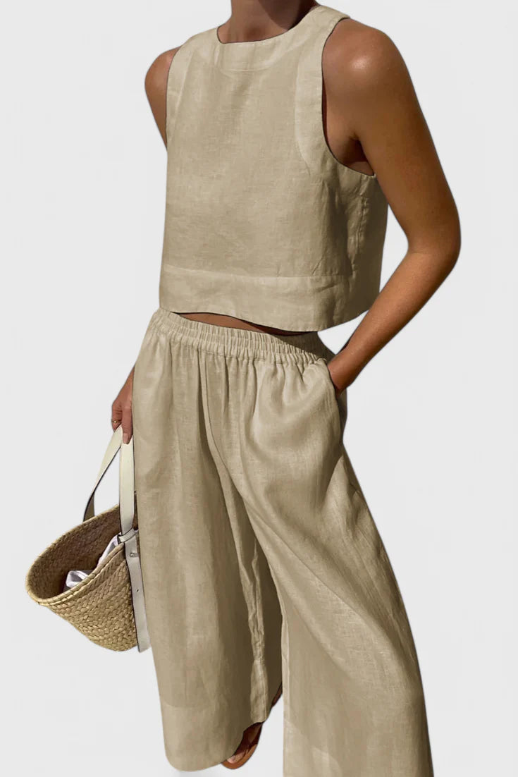 Conjunto Avelina · Minimalista en algodón y lino ligero